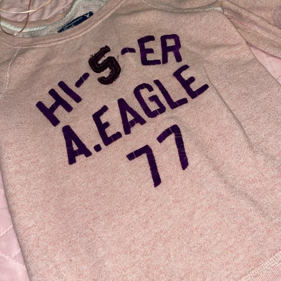 American Eagle Outfitters Pink and Purple Off-the-Shoulder Sweater - Picture 2 of 3